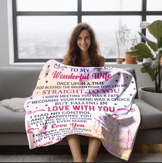To My Wonderful Wife | FLM Arctic Fleece Blanket 50x60